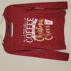 CHRISTMAS TOP/ Graphic Sweater by Knapp Studio, Red, M, EUC